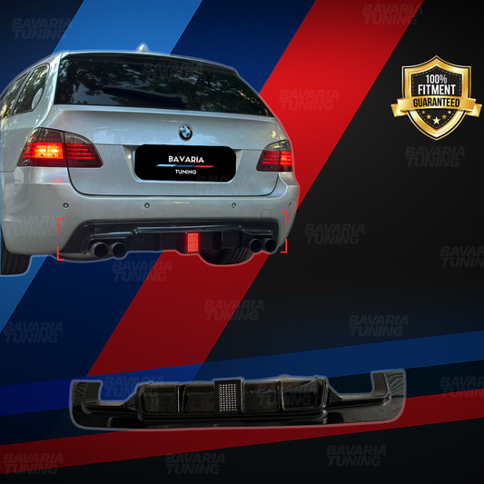 Оребрен Дифузьор с Ф1 стоп за BMW E60 E61 Двойни изходи